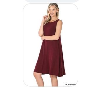 Dk burgundy dress with pockets